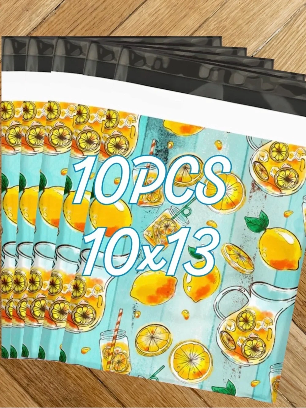 Summer Themed Poly Mailers - Blue Lemonades (10 Pack) of 10x13